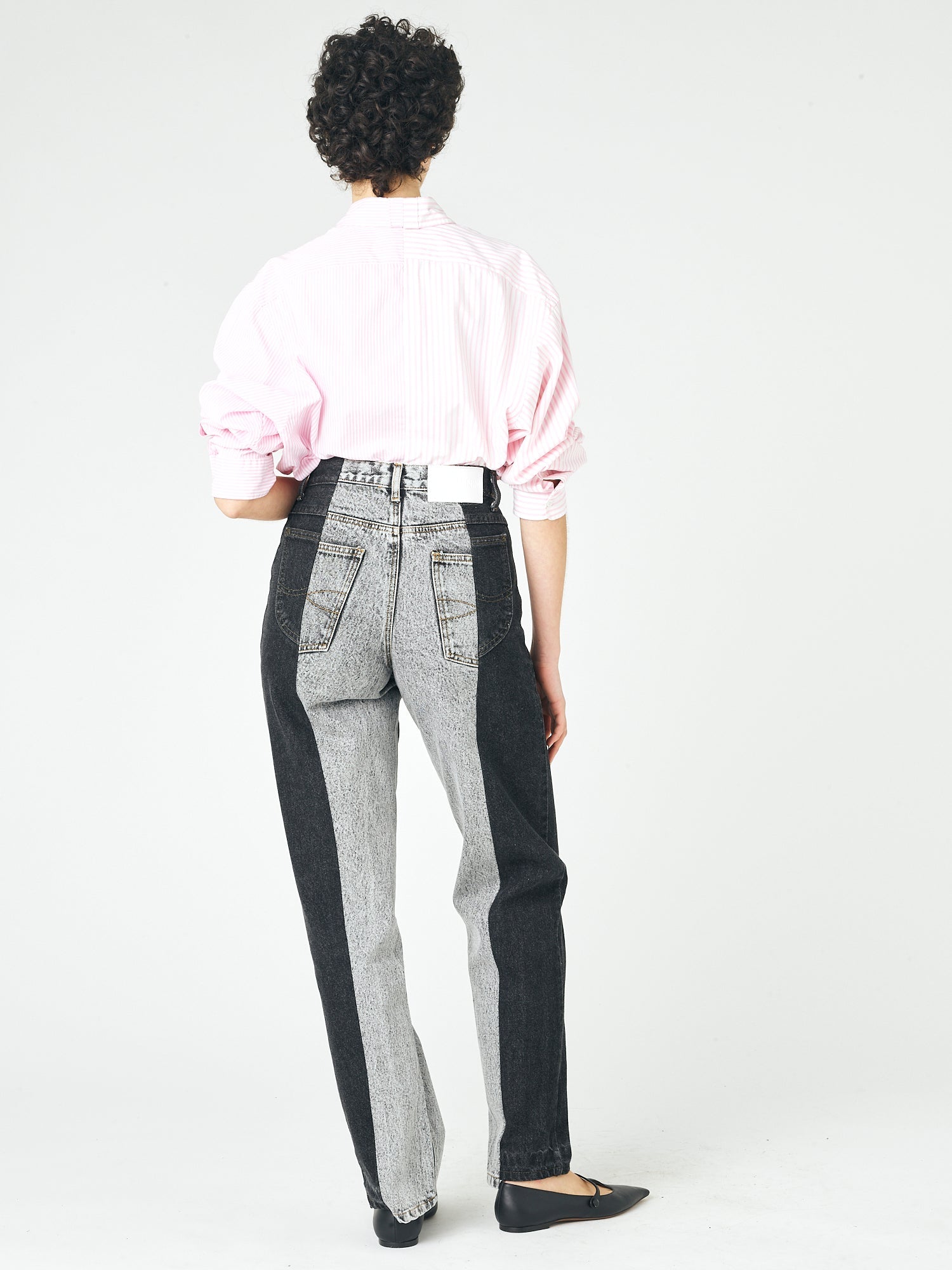 Black Grey Contrast Boyfriend Jean - E.L.V. Denim