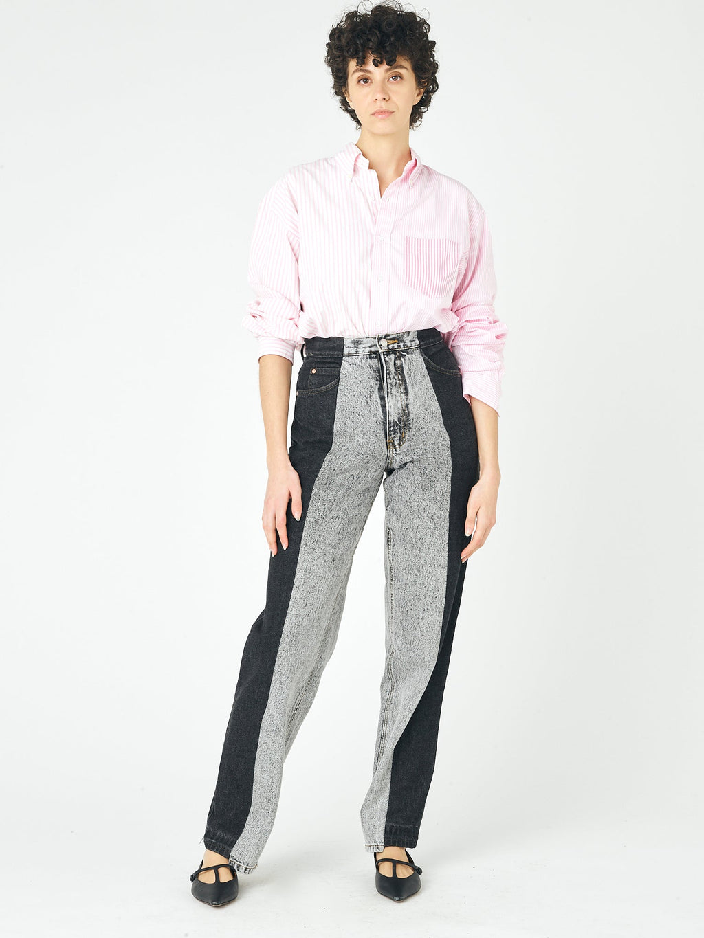 Black Grey Contrast Boyfriend Jean - E.L.V. Denim