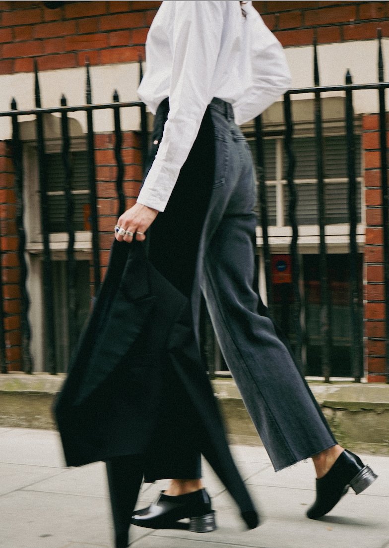 Black Grey Contrast Flare Jean - E.L.V. Denim