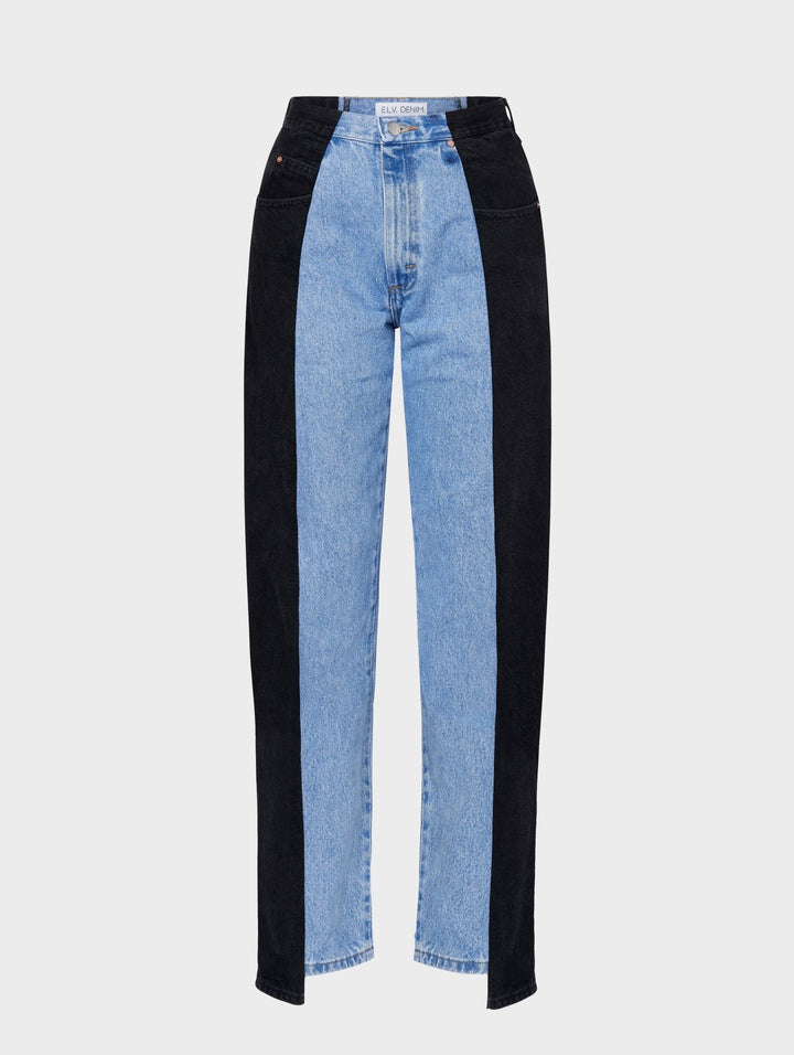 【BAON】Luave black blue brushed denim pants black-light-blue-boyfriend-