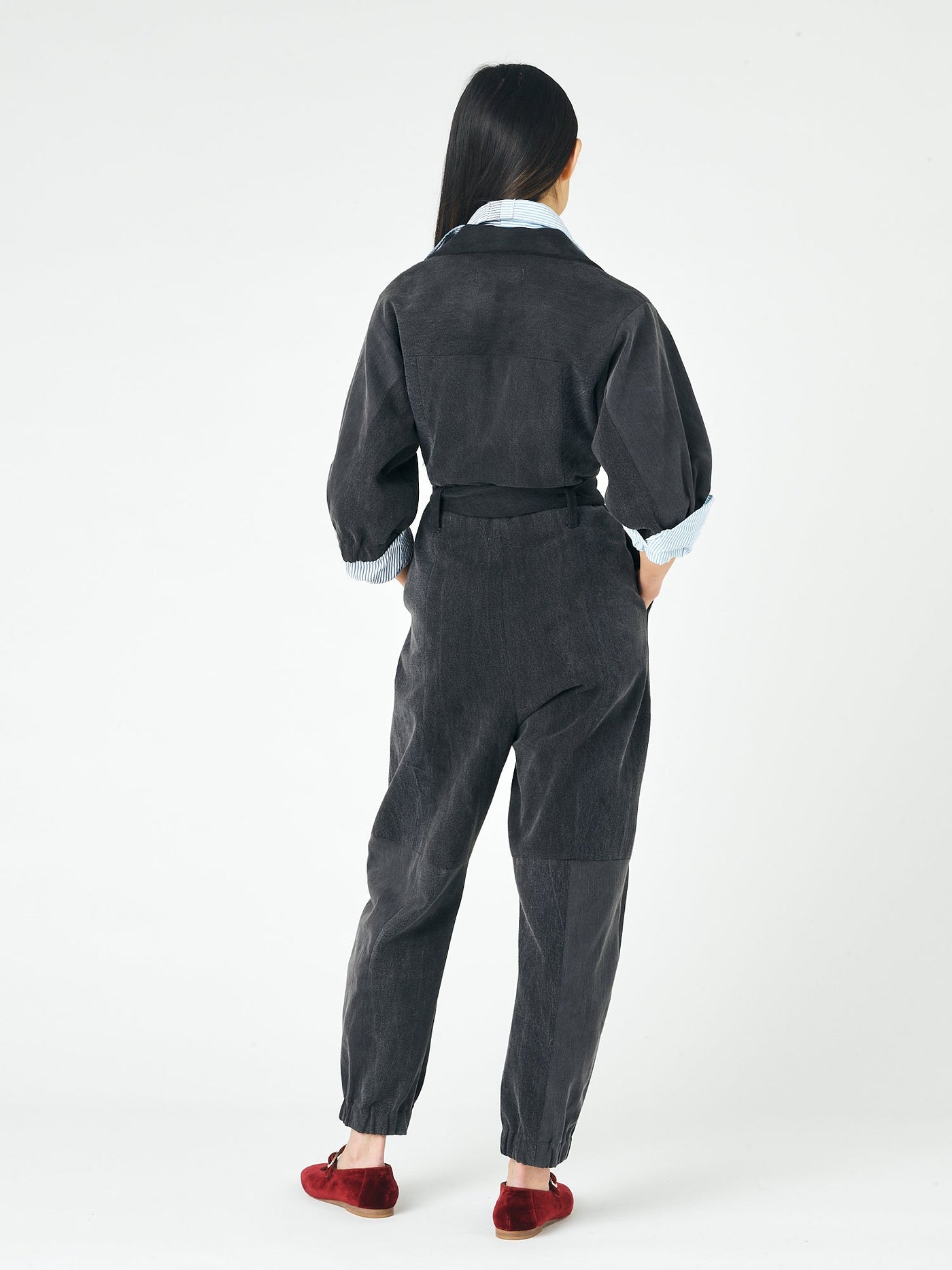 Charcoal Grey Classic Denim Jumpsuit - E.L.V. Denim