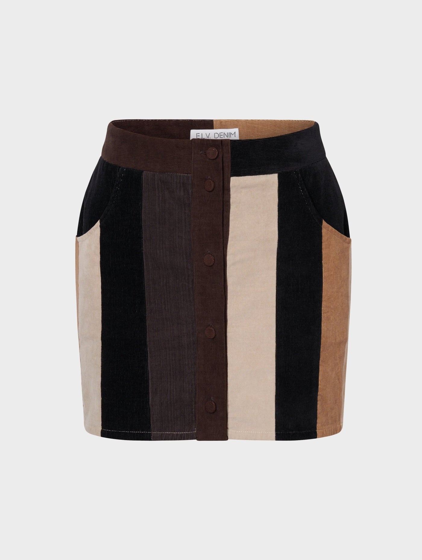 Corduroy Stripe Mini Skirt - E.L.V. Denim