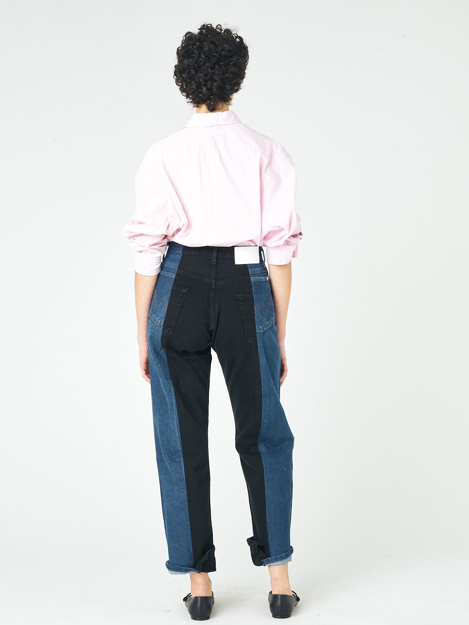 Dark Blue Black Contrast Boyfriend Jean - E.L.V. Denim