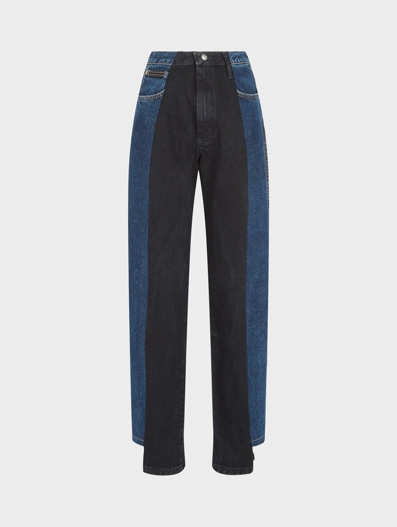 Dark Blue Black Contrast Boyfriend Jean - E.L.V. Denim