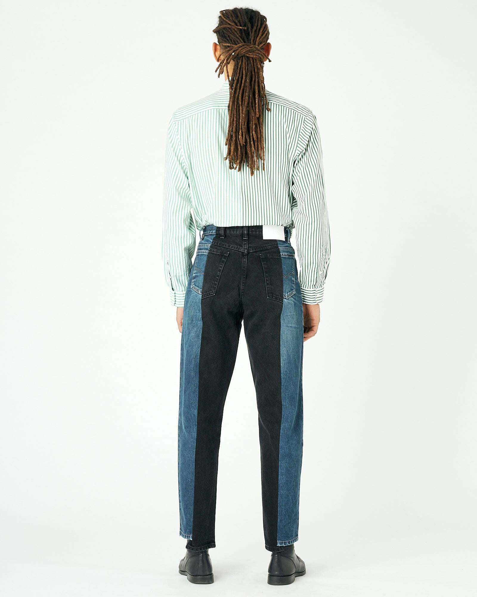 Dark Blue Black Contrast Garçon Jean - E.L.V. Denim