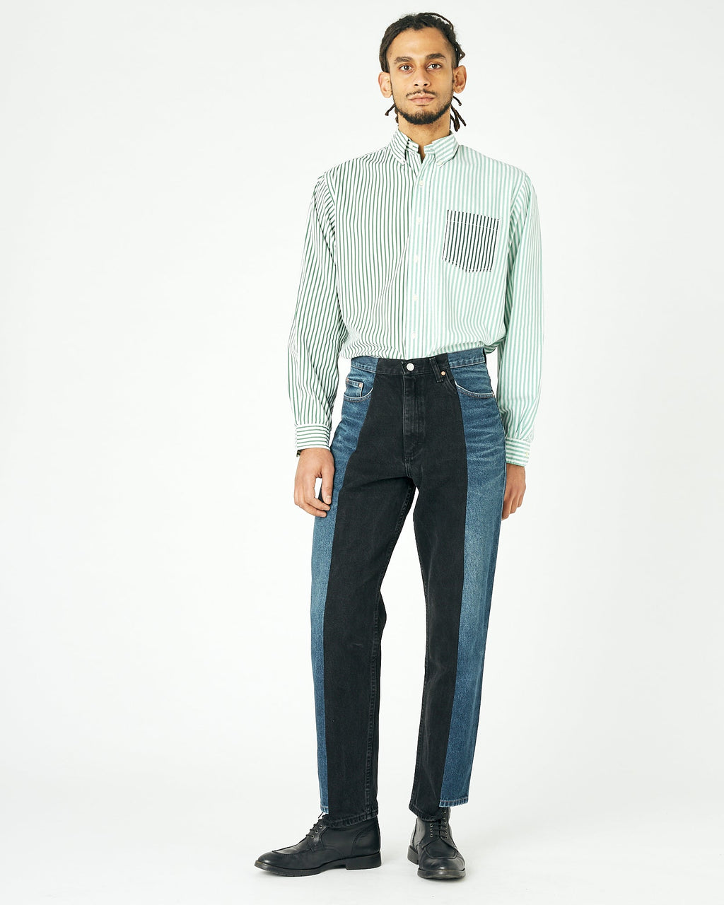 Dark Blue Black Contrast Garçon Jean - E.L.V. Denim