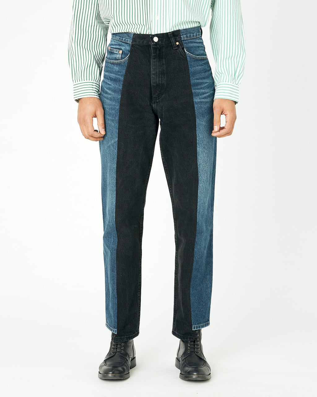 Dark Blue Black Contrast Garçon Jean - E.L.V. Denim