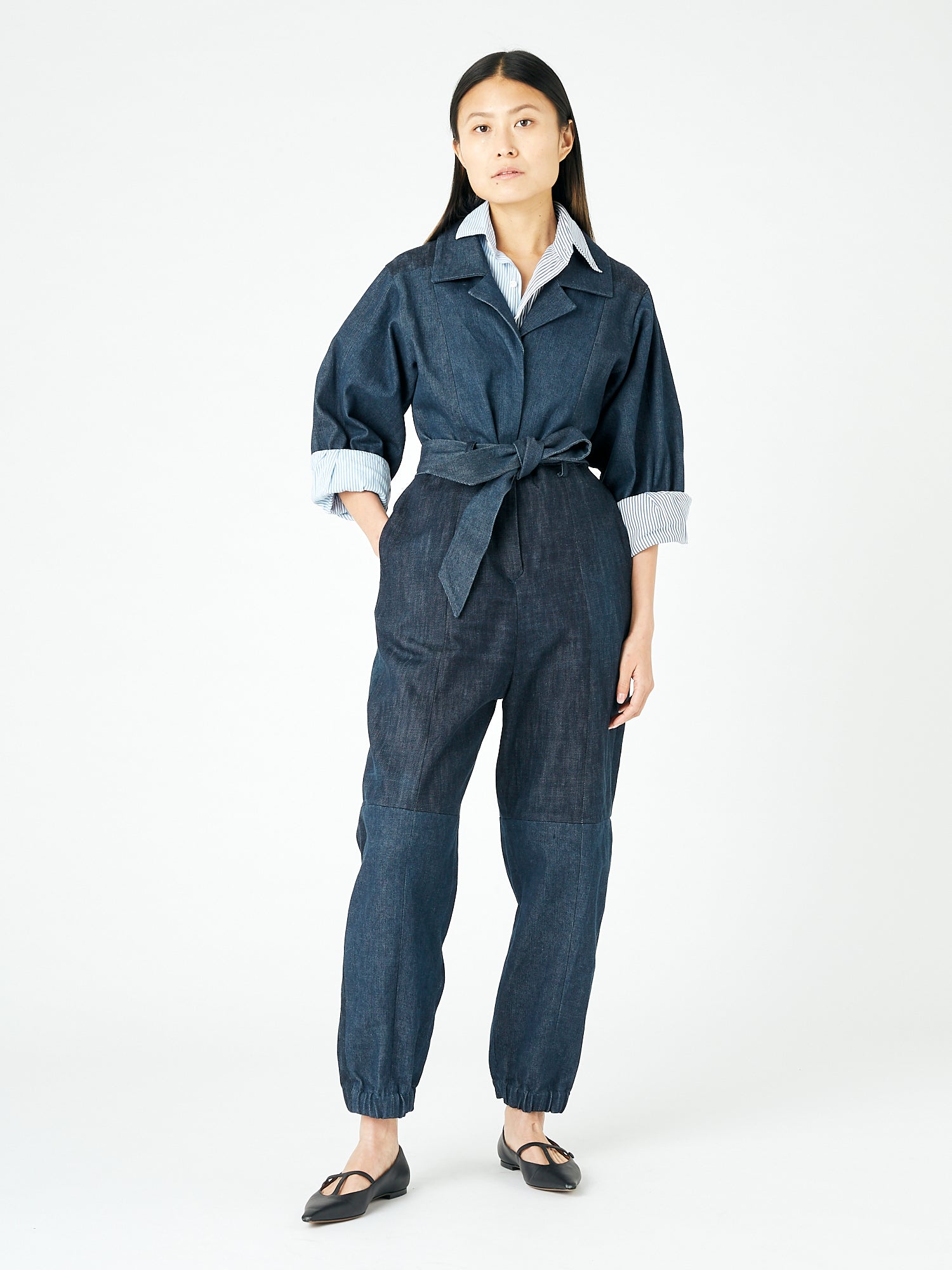 Dark Blue Classic Denim Jumpsuit - E.L.V. Denim