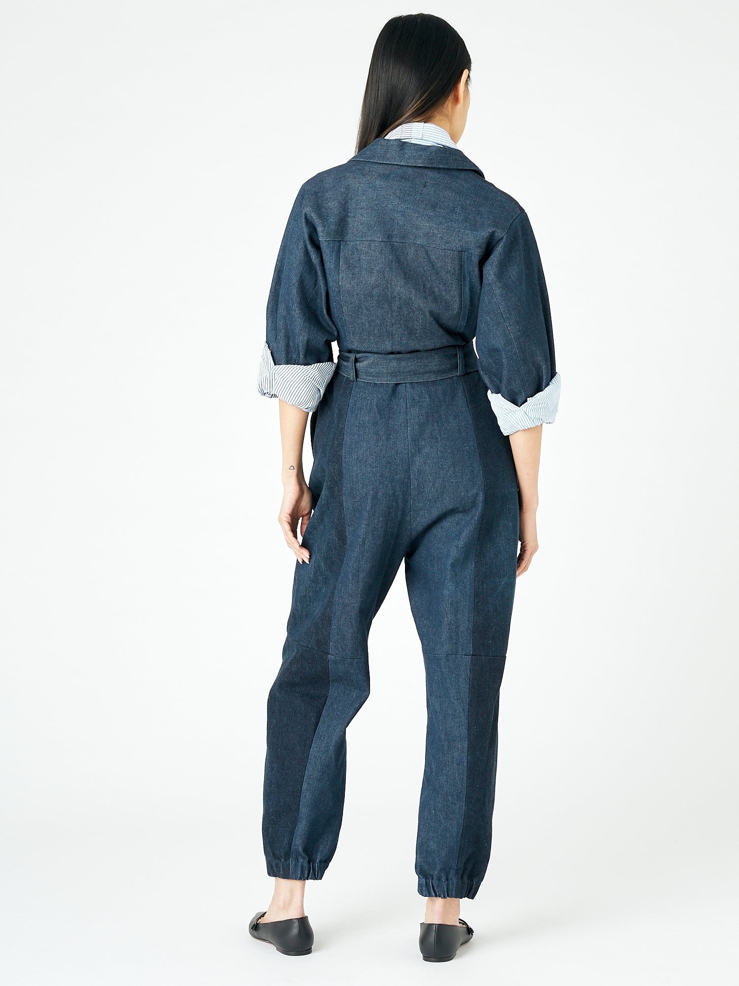 Dark Blue Classic Denim Jumpsuit - E.L.V. Denim