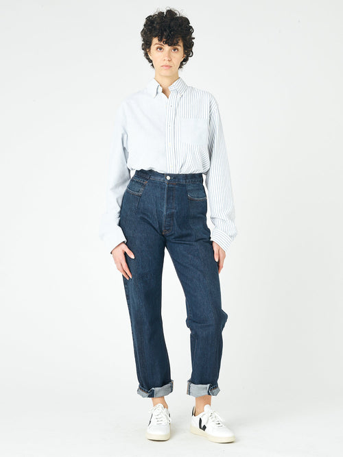 Dark Blue Match Boyfriend Jean - E.L.V. Denim