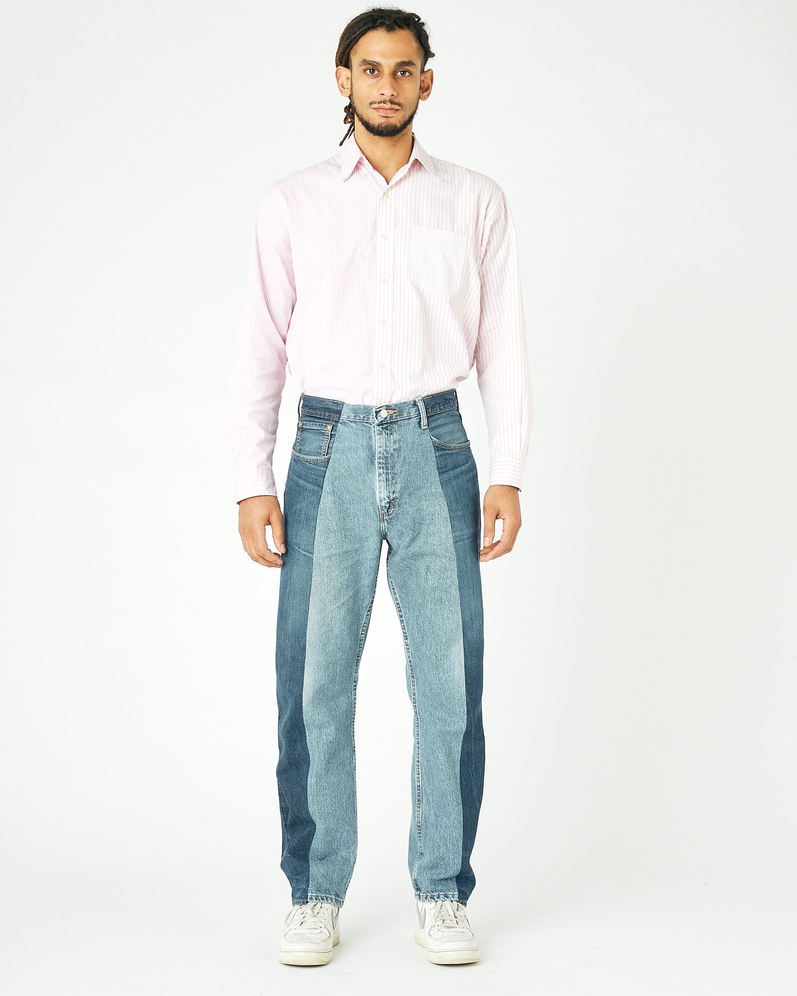 Dark Mid Blue Contrast Garçon Jean - E.L.V. Denim