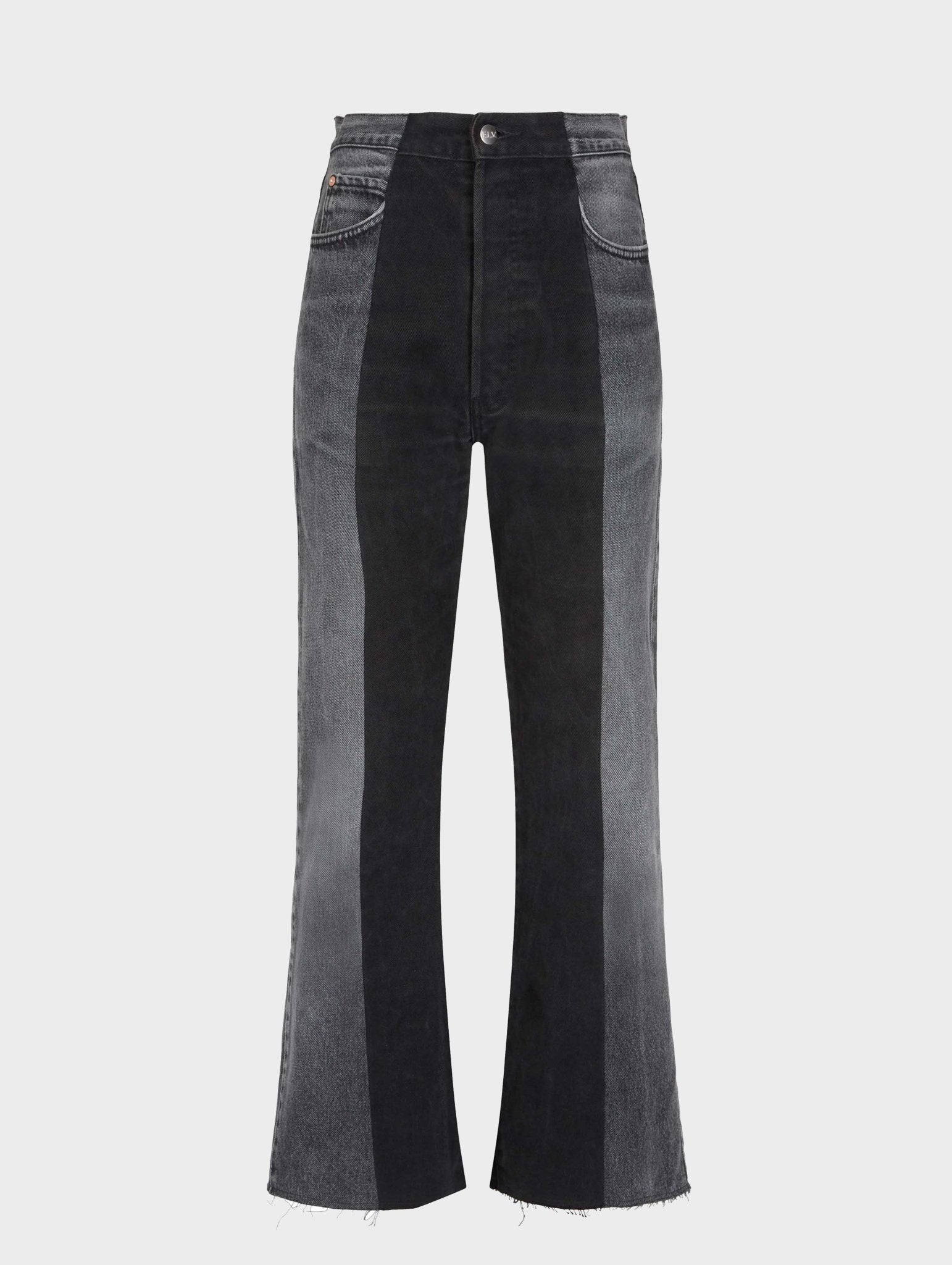 Grey Black Contrast Flare Jean - E.L.V. Denim