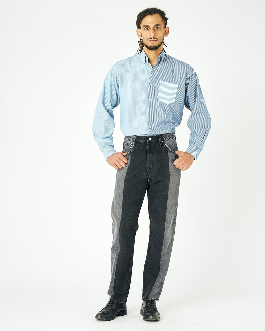 Grey Black Contrast Garçon Jean - E.L.V. Denim