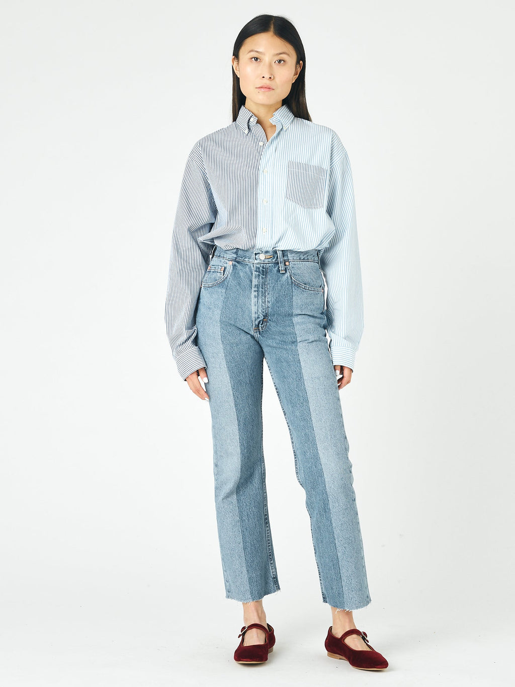 Light Mid Blue Contrast Flare Jean - E.L.V. Denim