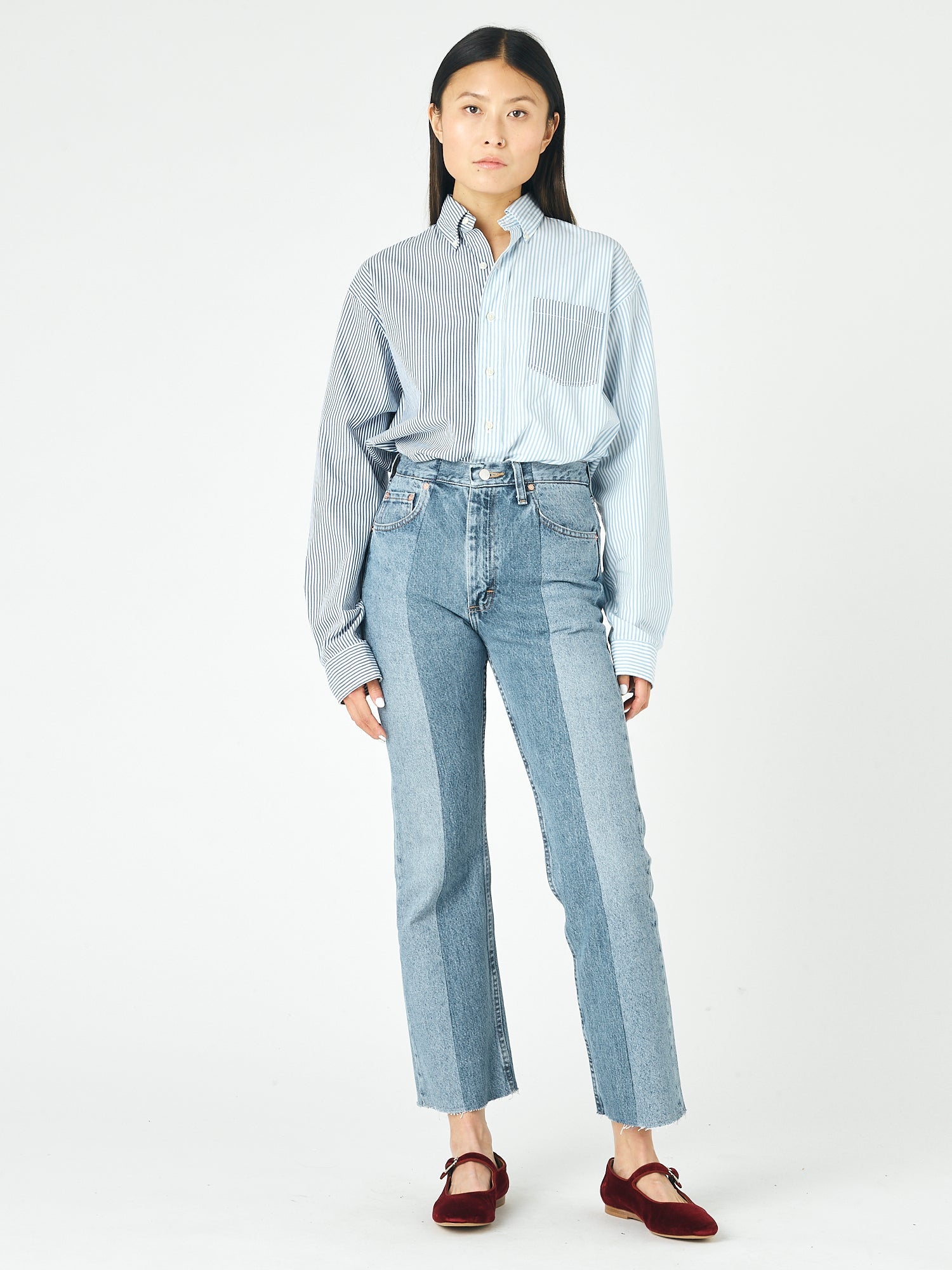 Light Mid Blue Contrast Flare Jean - E.L.V. Denim