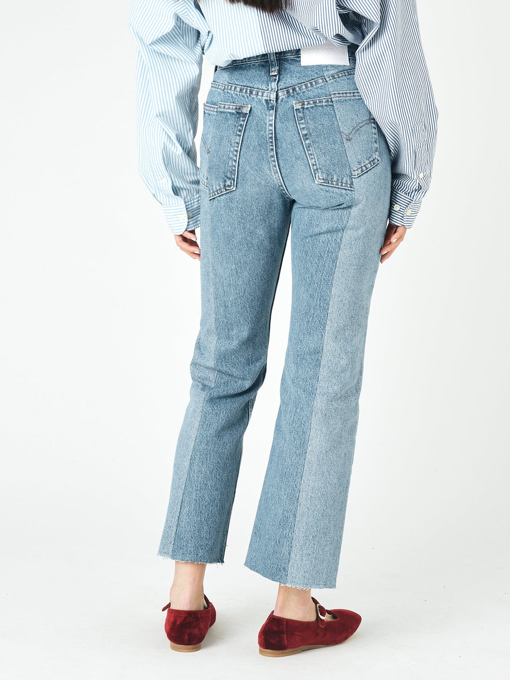 Light Mid Blue Contrast Flare Jean - E.L.V. Denim