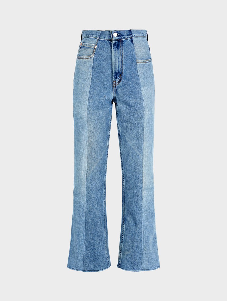 Light Mid Blue Contrast Flare Jean - E.L.V. Denim