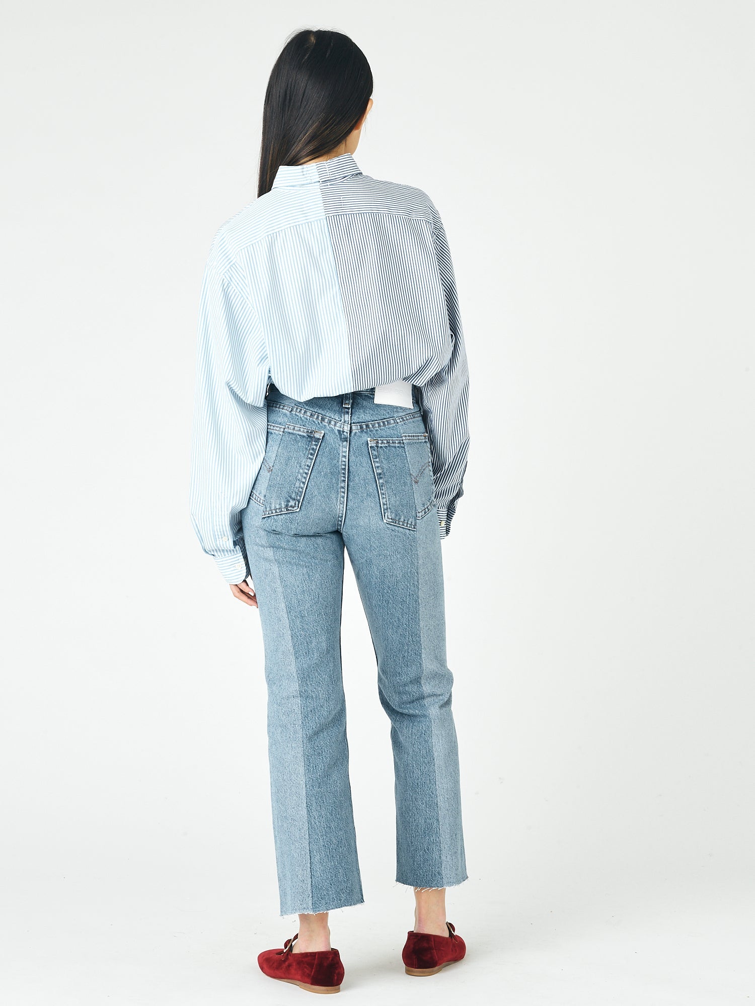 Light Mid Blue Contrast Flare Jean - E.L.V. Denim