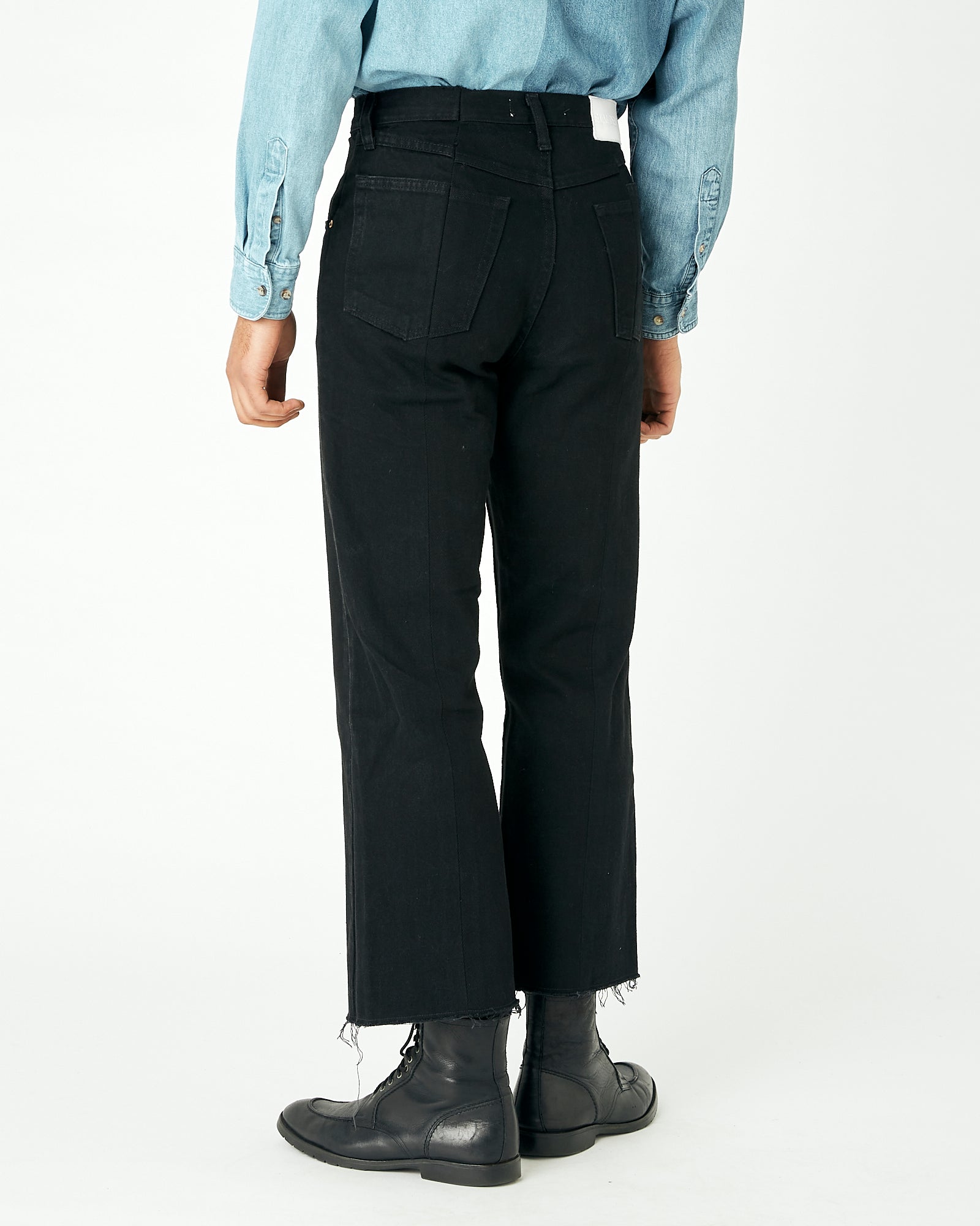 Mens Black Match Flare Jean - E.L.V. Denim