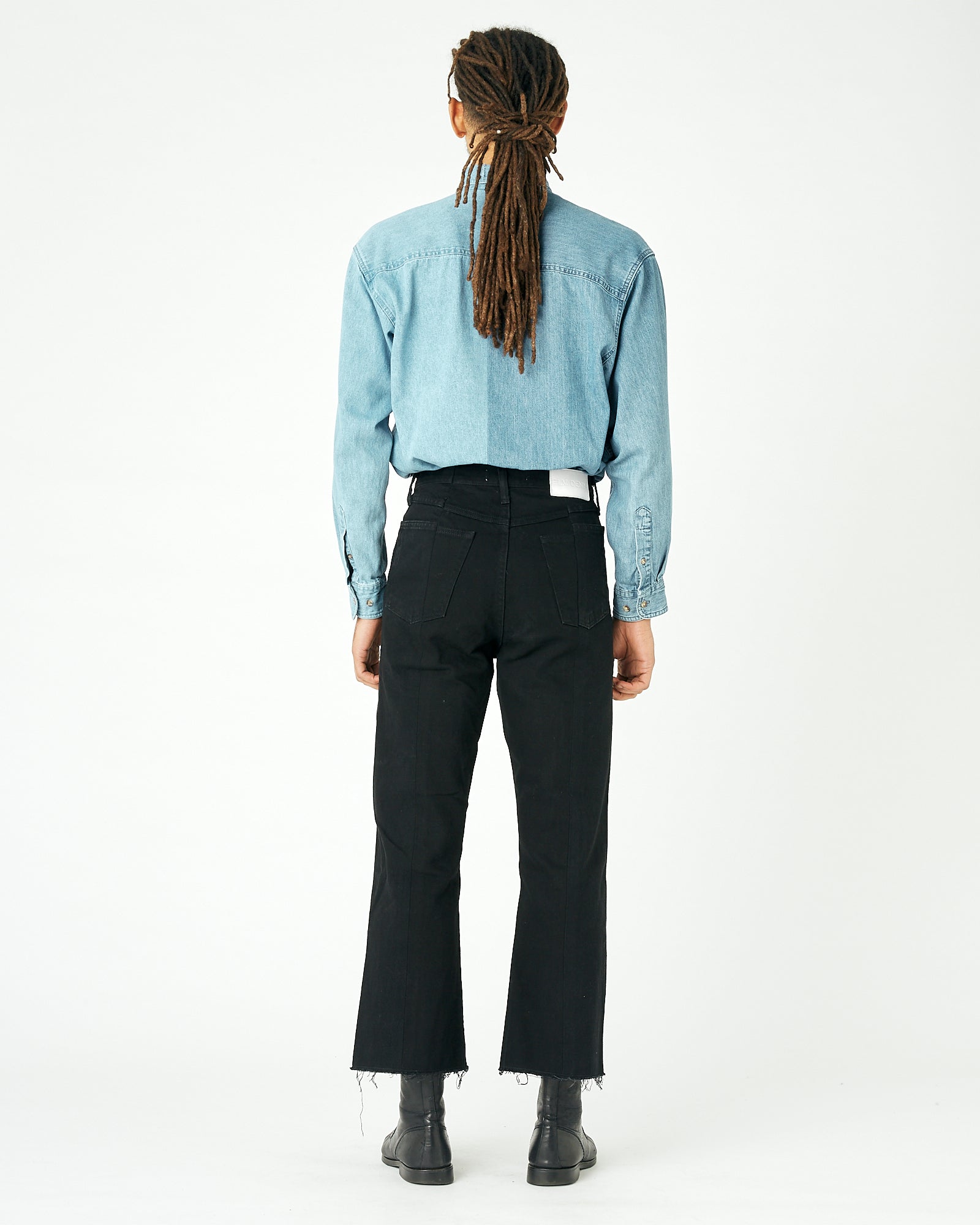 Mens Black Match Flare Jean - E.L.V. Denim