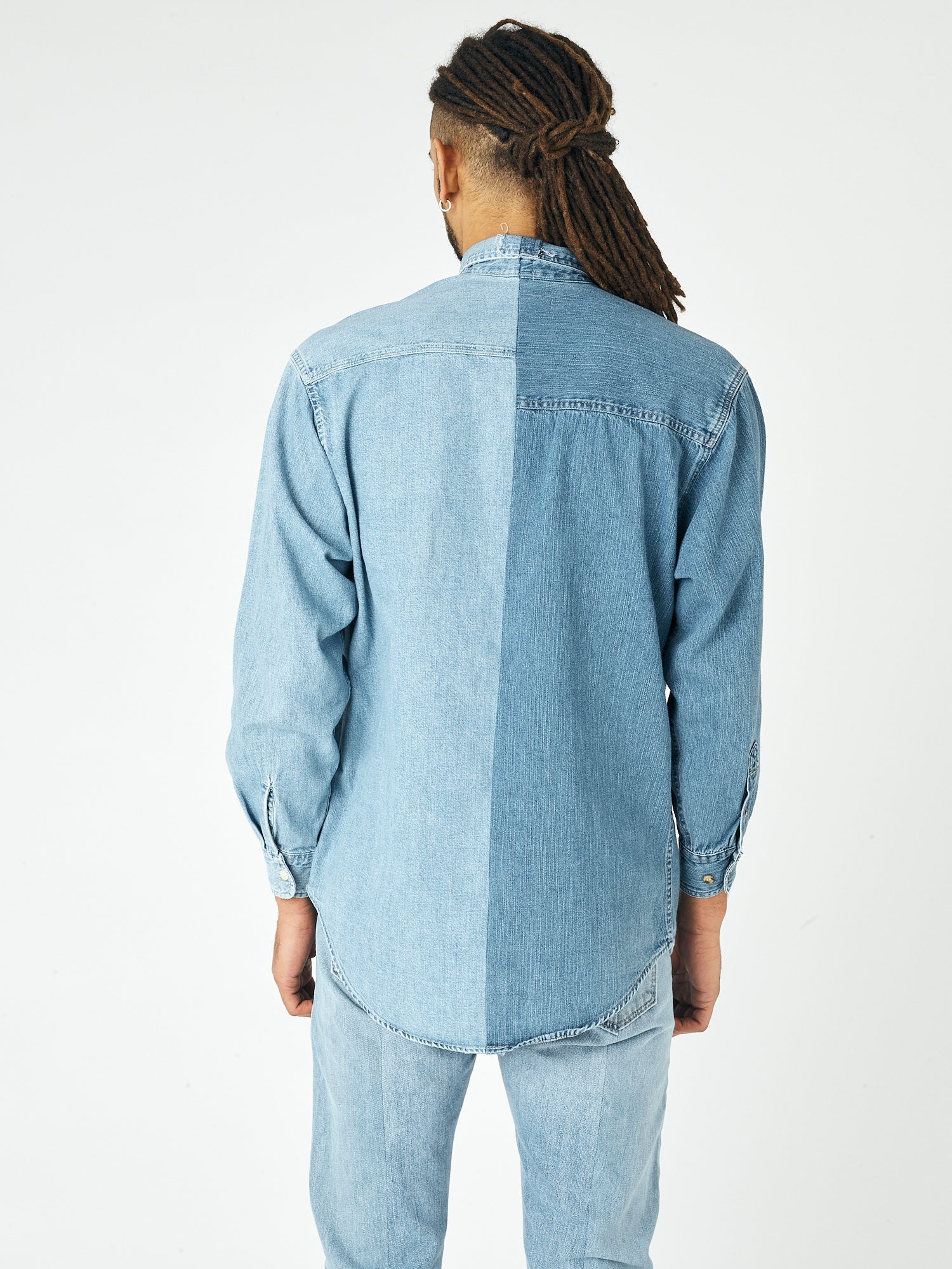 Mens Contrast Denim Shirt - E.L.V. Denim