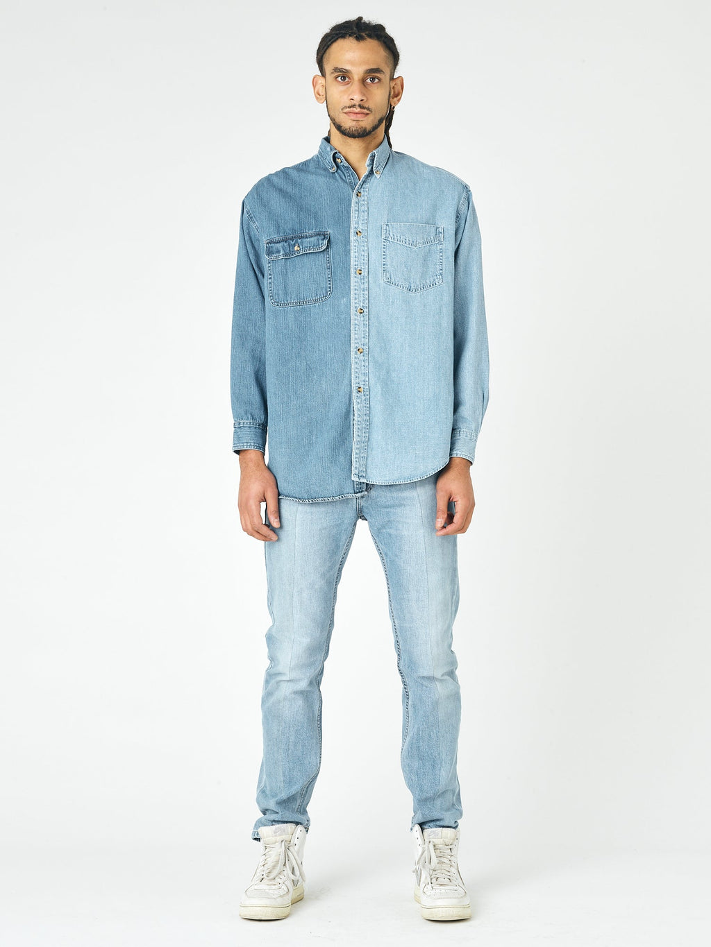 Mens Contrast Denim Shirt - E.L.V. Denim