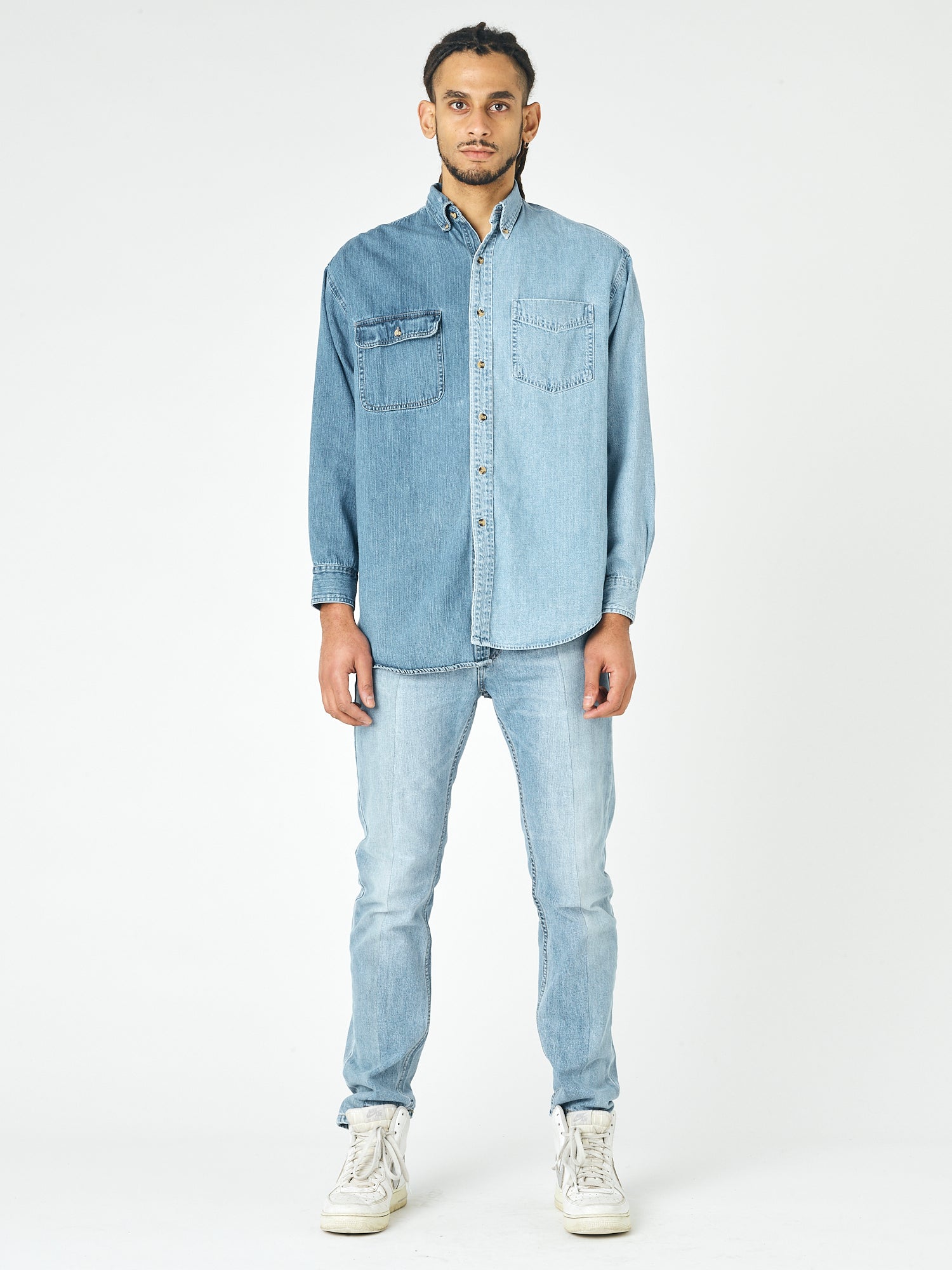 Mens Contrast Denim Shirt - E.L.V. Denim