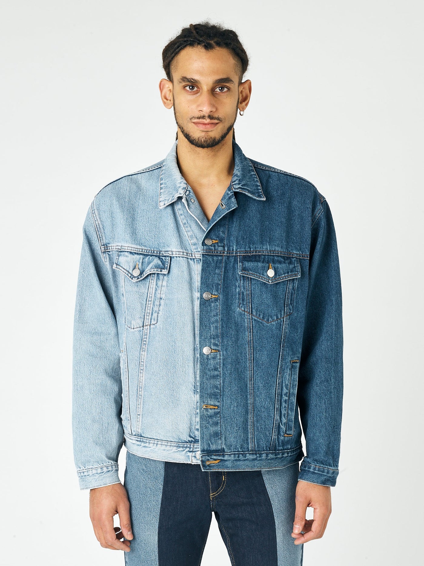 Men's Classic Denim Jacket Dark/Light Blue Denim – ELV Denim