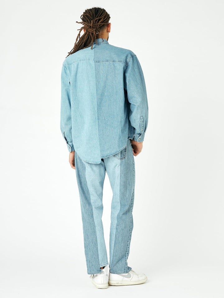 Men's Classic Denim Shirt Mid Blue | E.L.V. Denim – ELV Denim