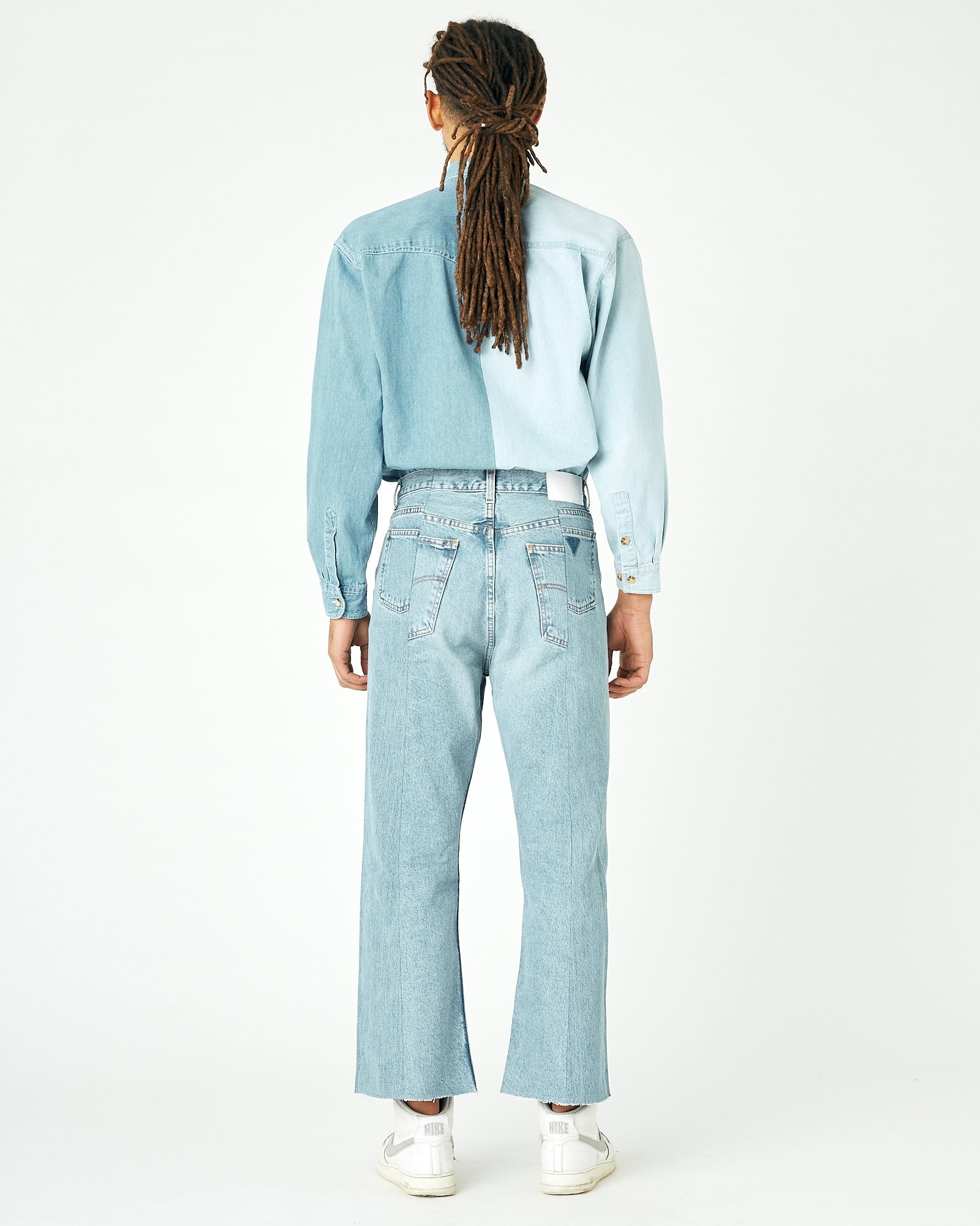 Mens Light Blue Match Flare Jean - E.L.V. Denim