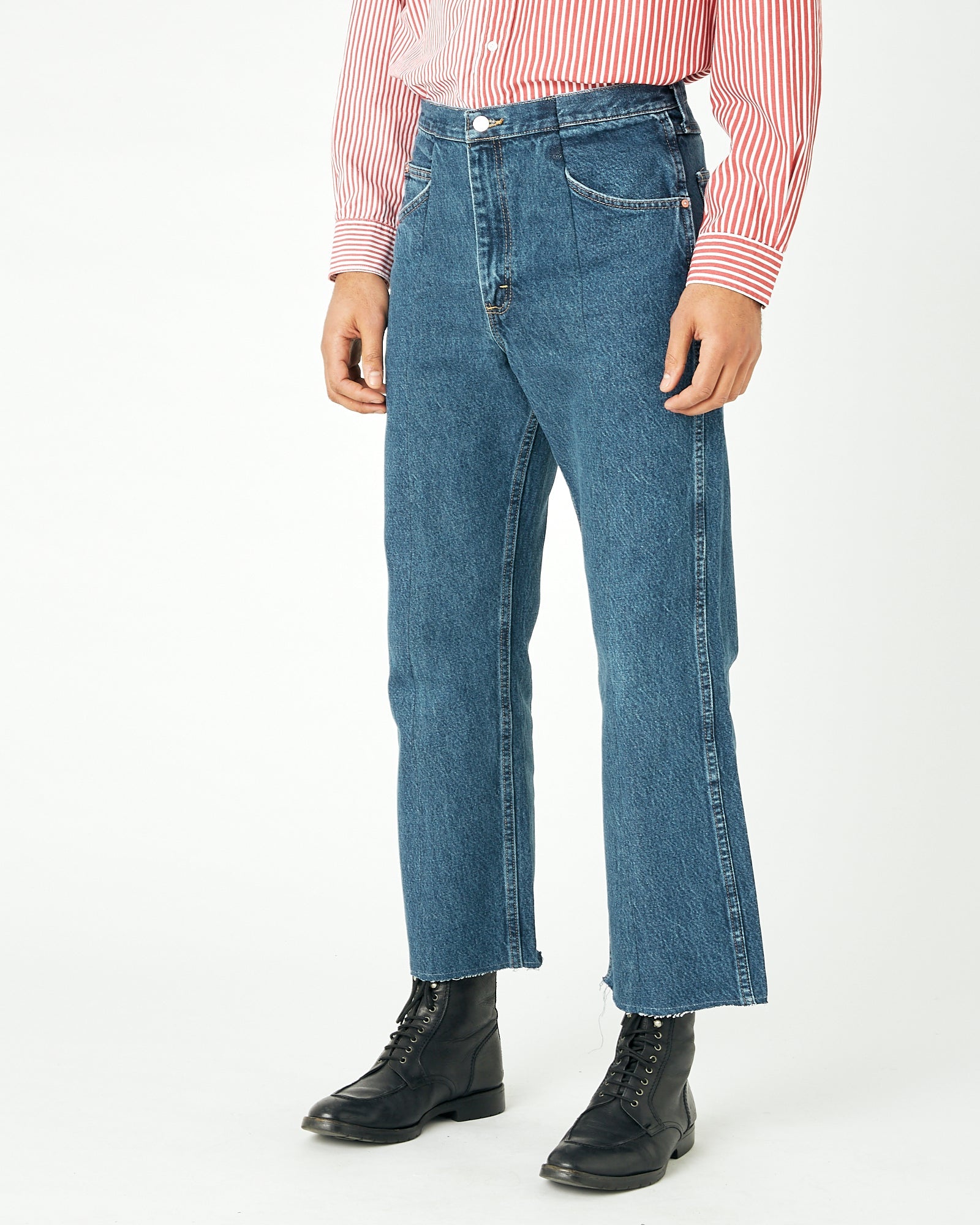 Mens Mid Blue Match Flare Jean - E.L.V. Denim