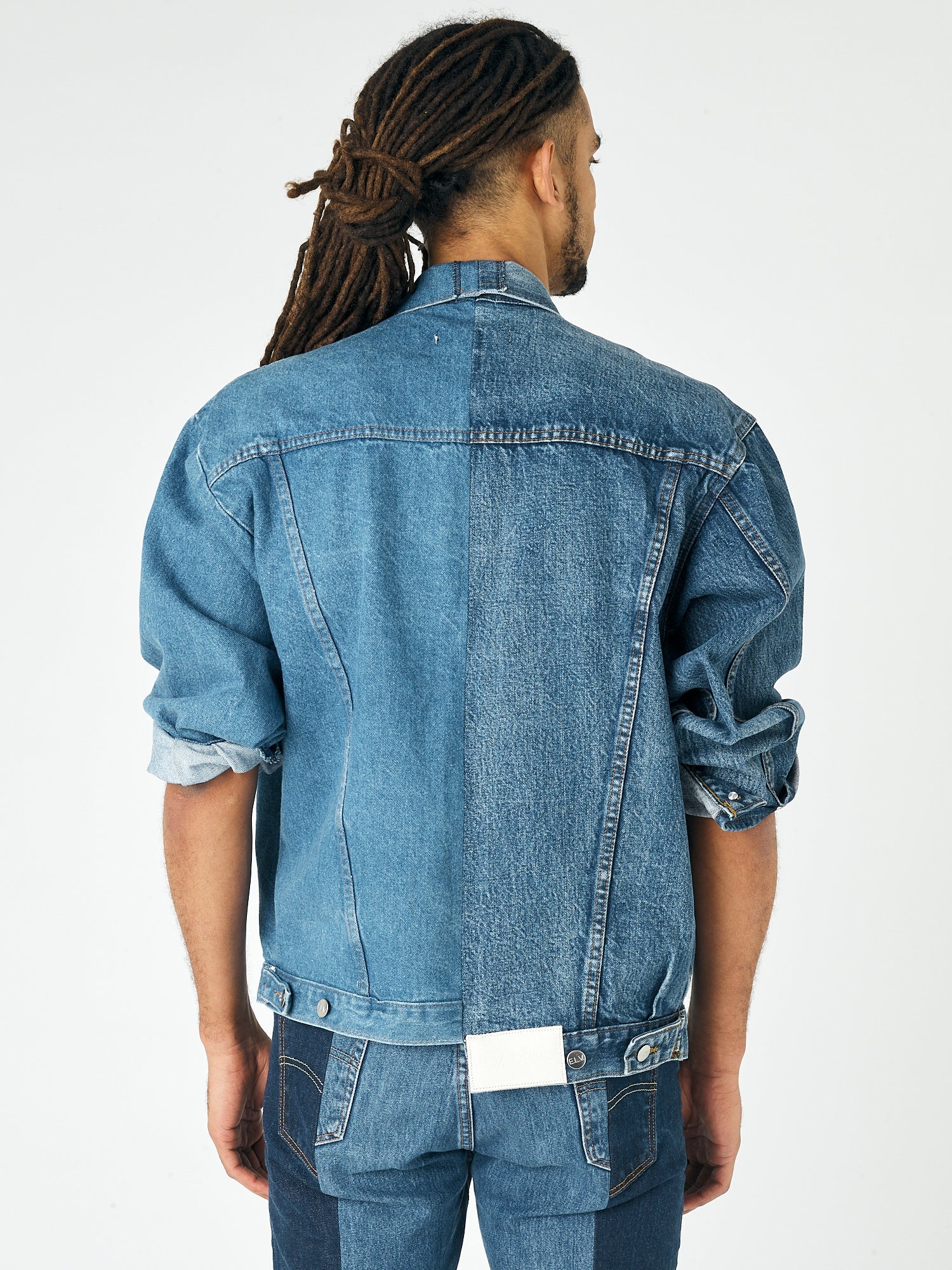 Mens Mid Blue Match Jacket - E.L.V. Denim