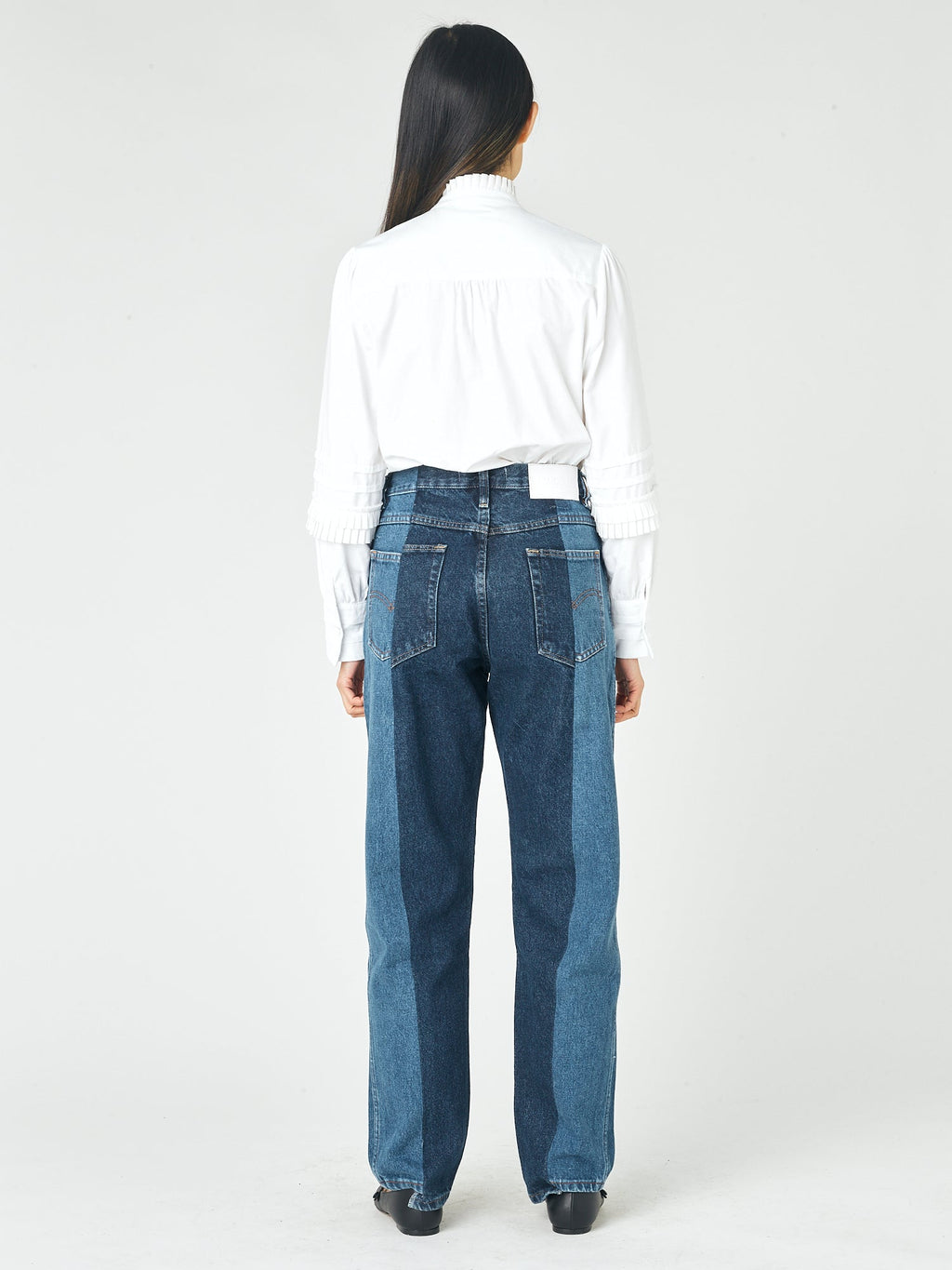 Mid Dark Blue Contrast Boyfriend Jean - E.L.V. Denim