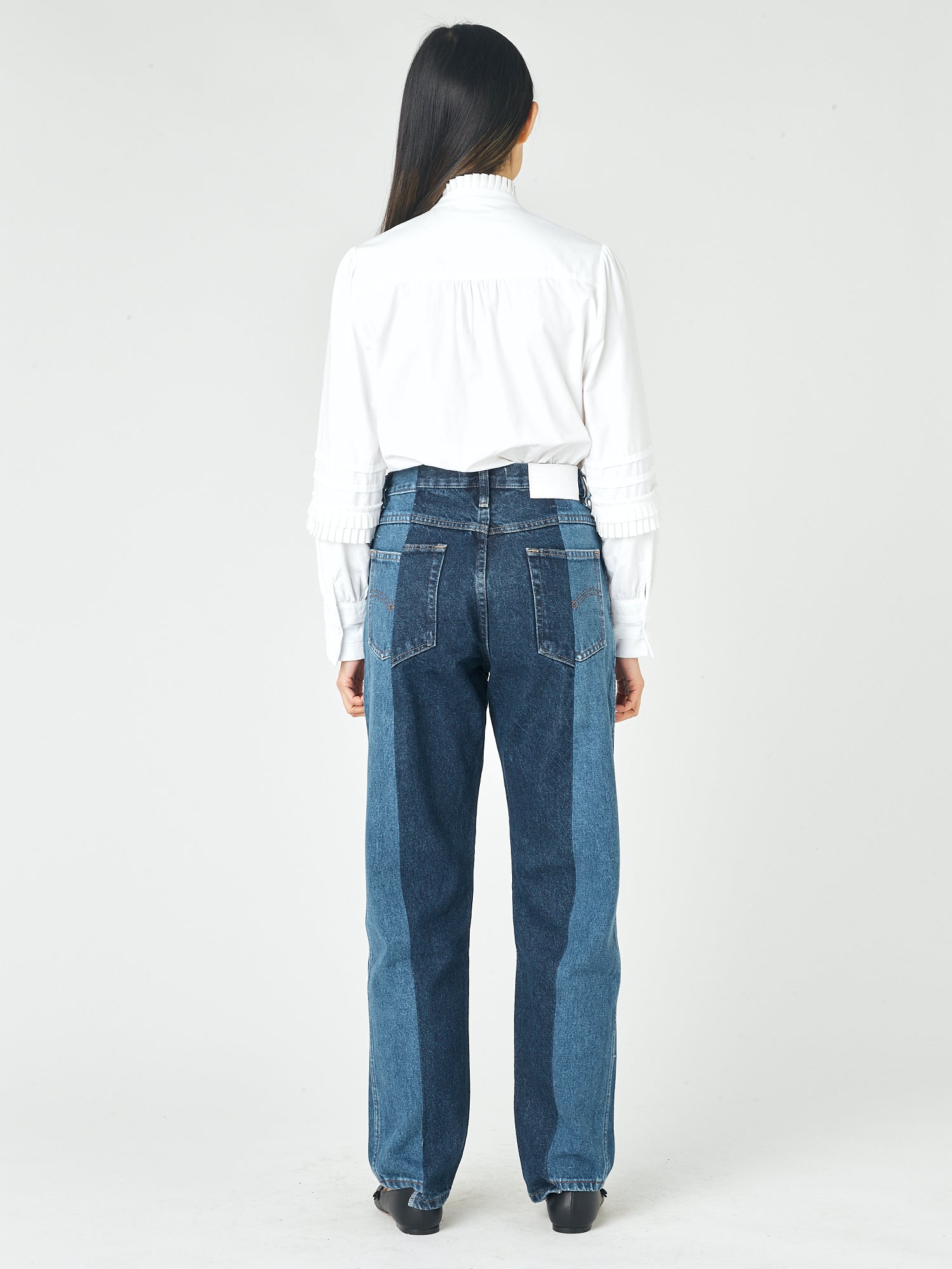 Mid Dark Blue Contrast Boyfriend Jean - E.L.V. Denim