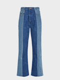 Mid Dark Blue Contrast Flare Jean - E.L.V. Denim