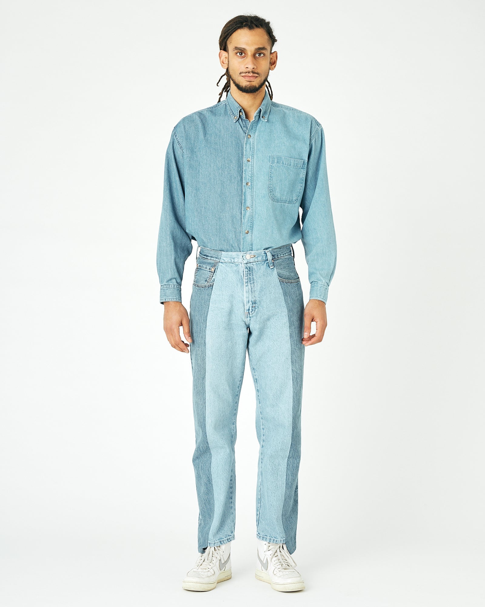 Mid Light Blue Contrast Garçon Jean - E.L.V. Denim