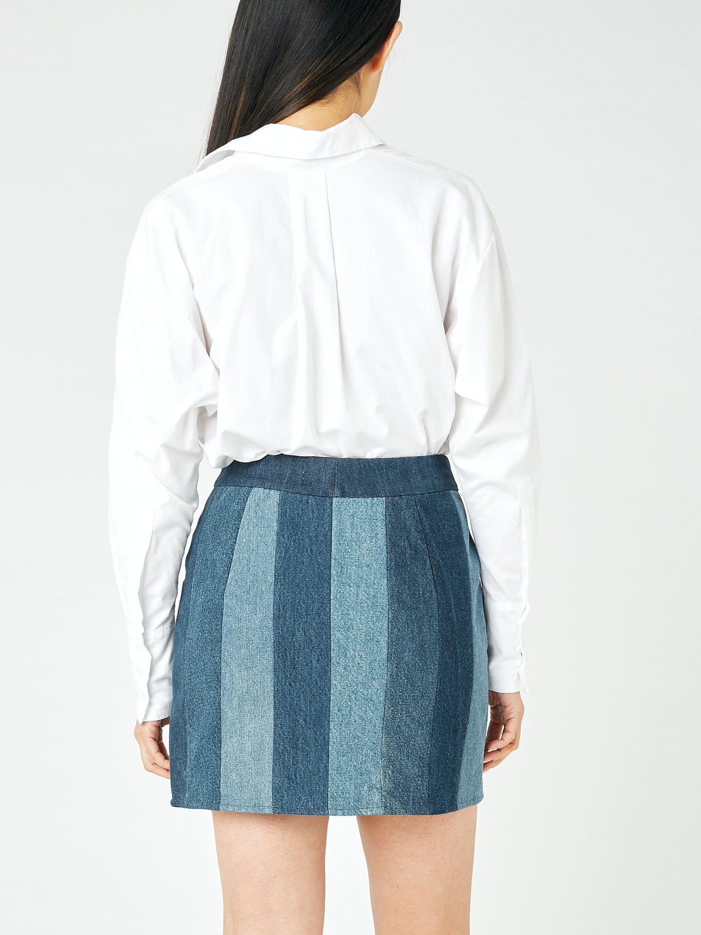 Mini Skirt Stripe Denim Dark Blue - E.L.V. Denim