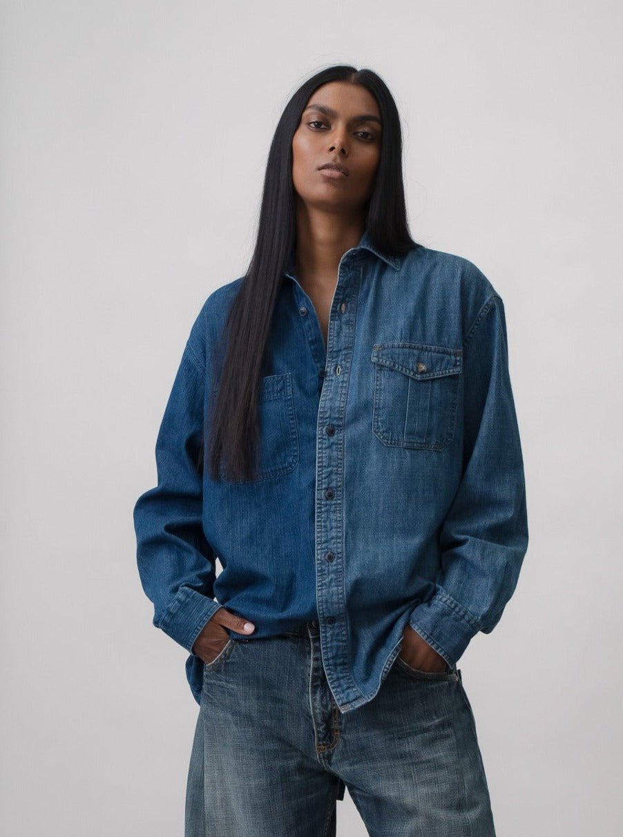 Denim shirt image hotsell