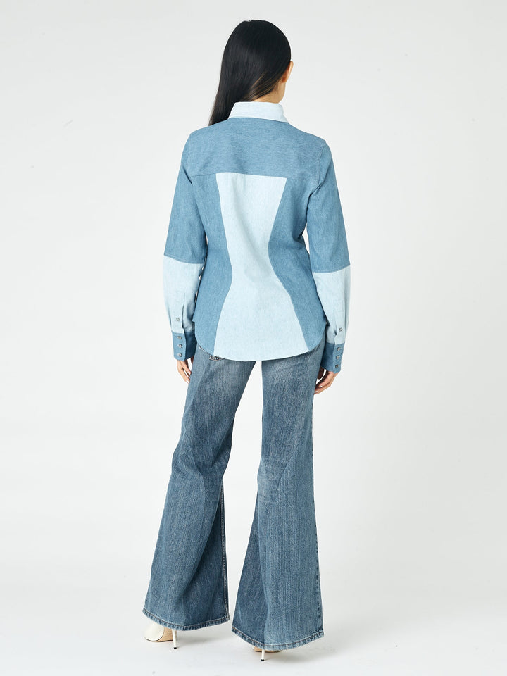 ELCHELE エルチェレ　SEPARATE DENIM TUNIC Split Neck Denim Tunic - SALE - The Blue Door Boutique