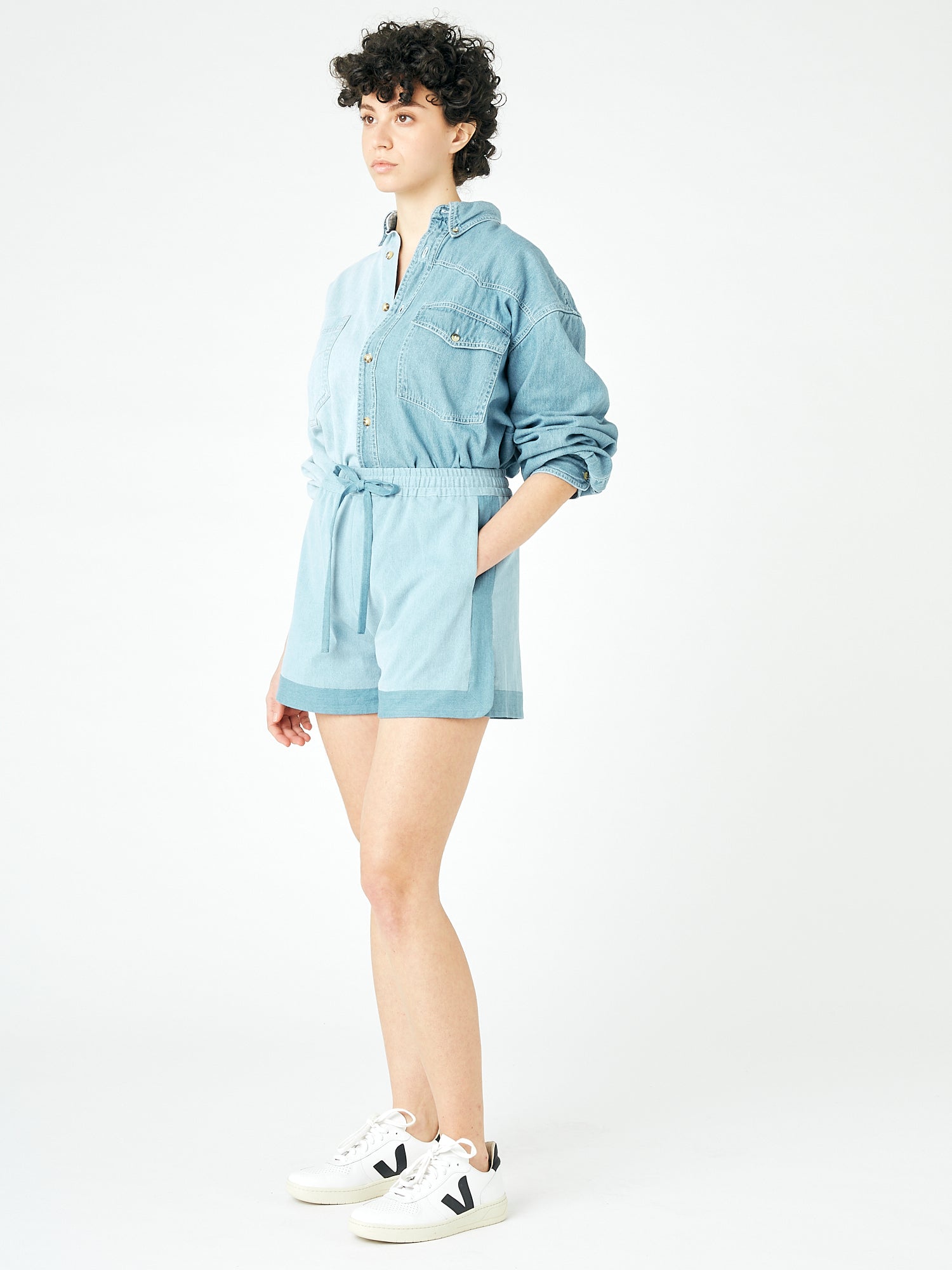 The Light Mid Blue Denim Missy Short - E.L.V. Denim
