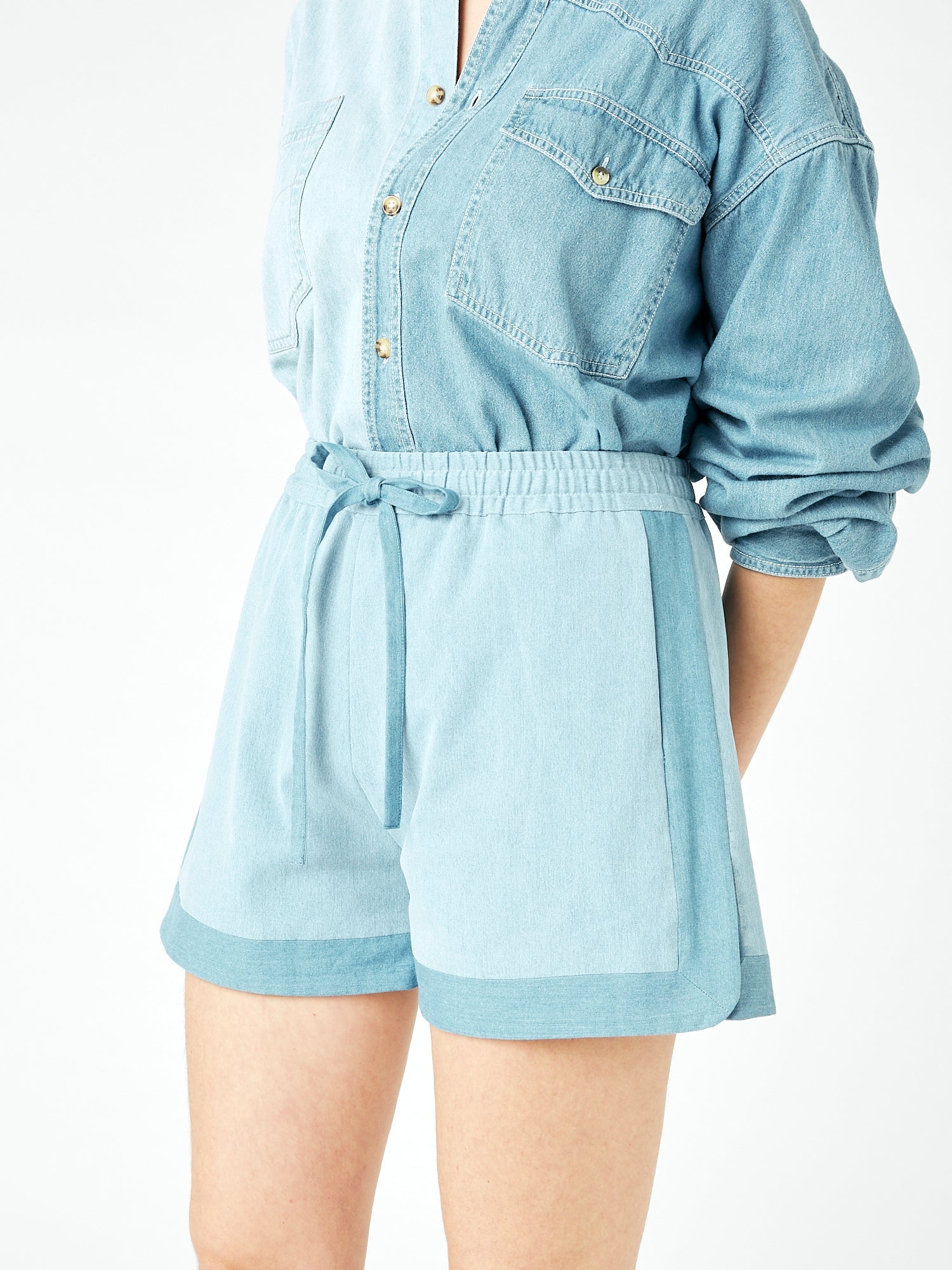 The Light Mid Blue Denim Missy Short - E.L.V. Denim