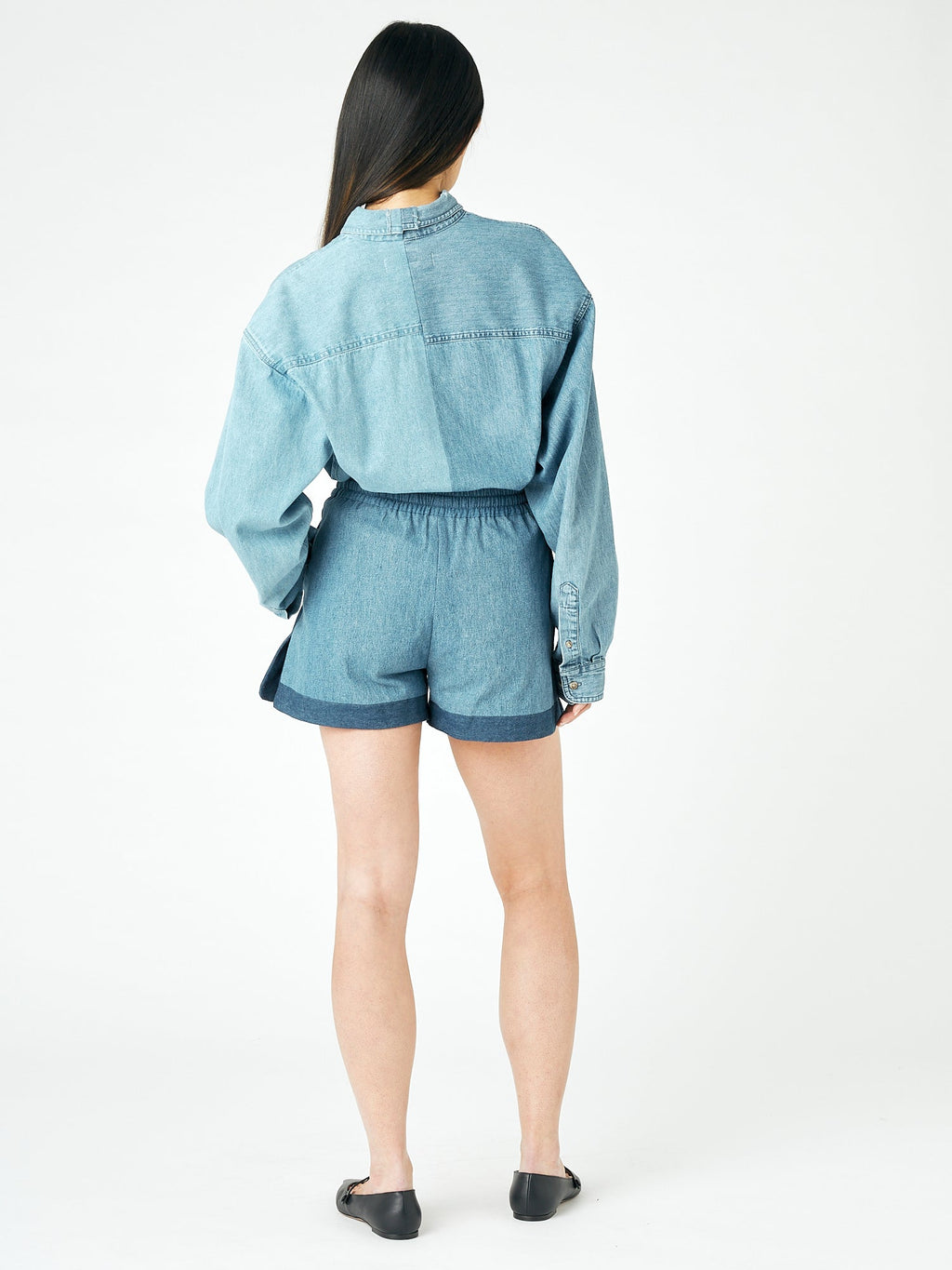 The Mid Dark Blue Denim Missy Short - E.L.V. Denim
