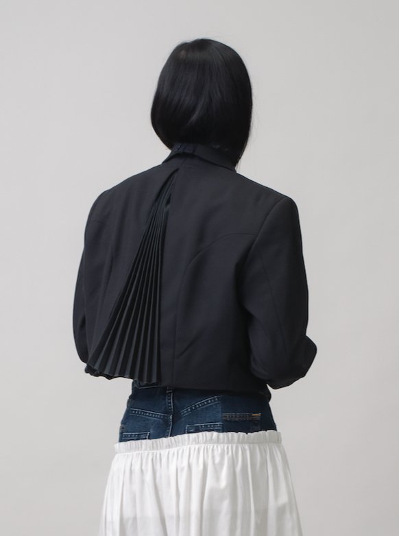 The Oversized Pleated Tux Jacket - E.L.V. Denim