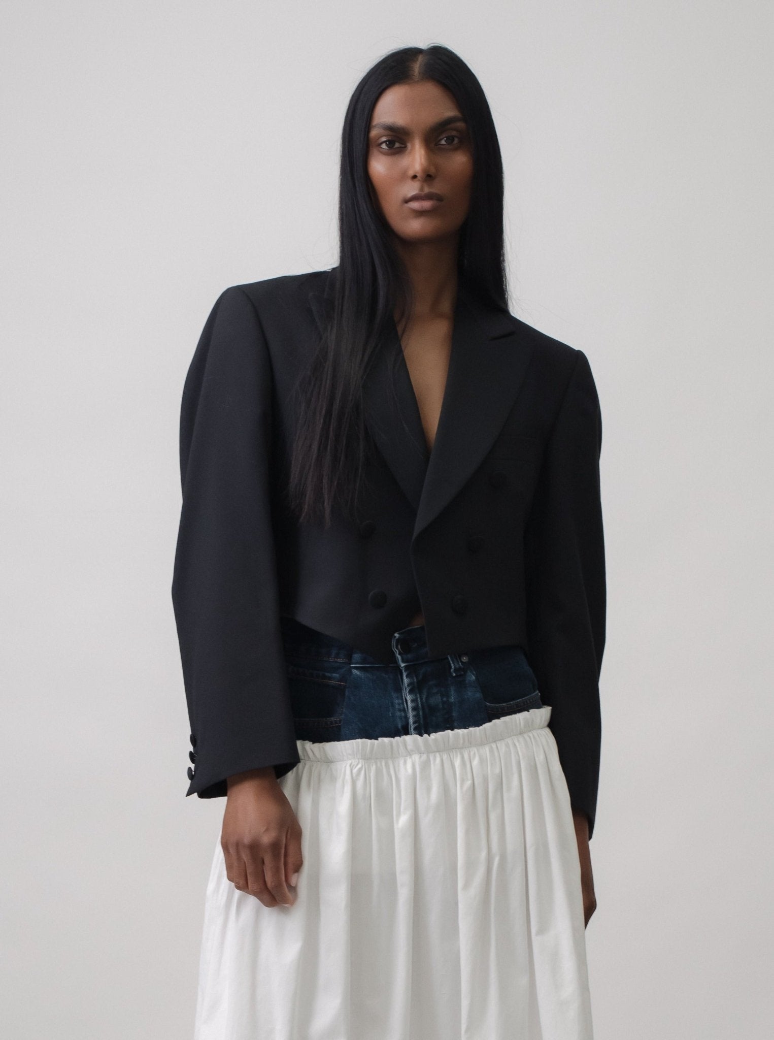 The Oversized Pleated Tux Jacket - E.L.V. Denim