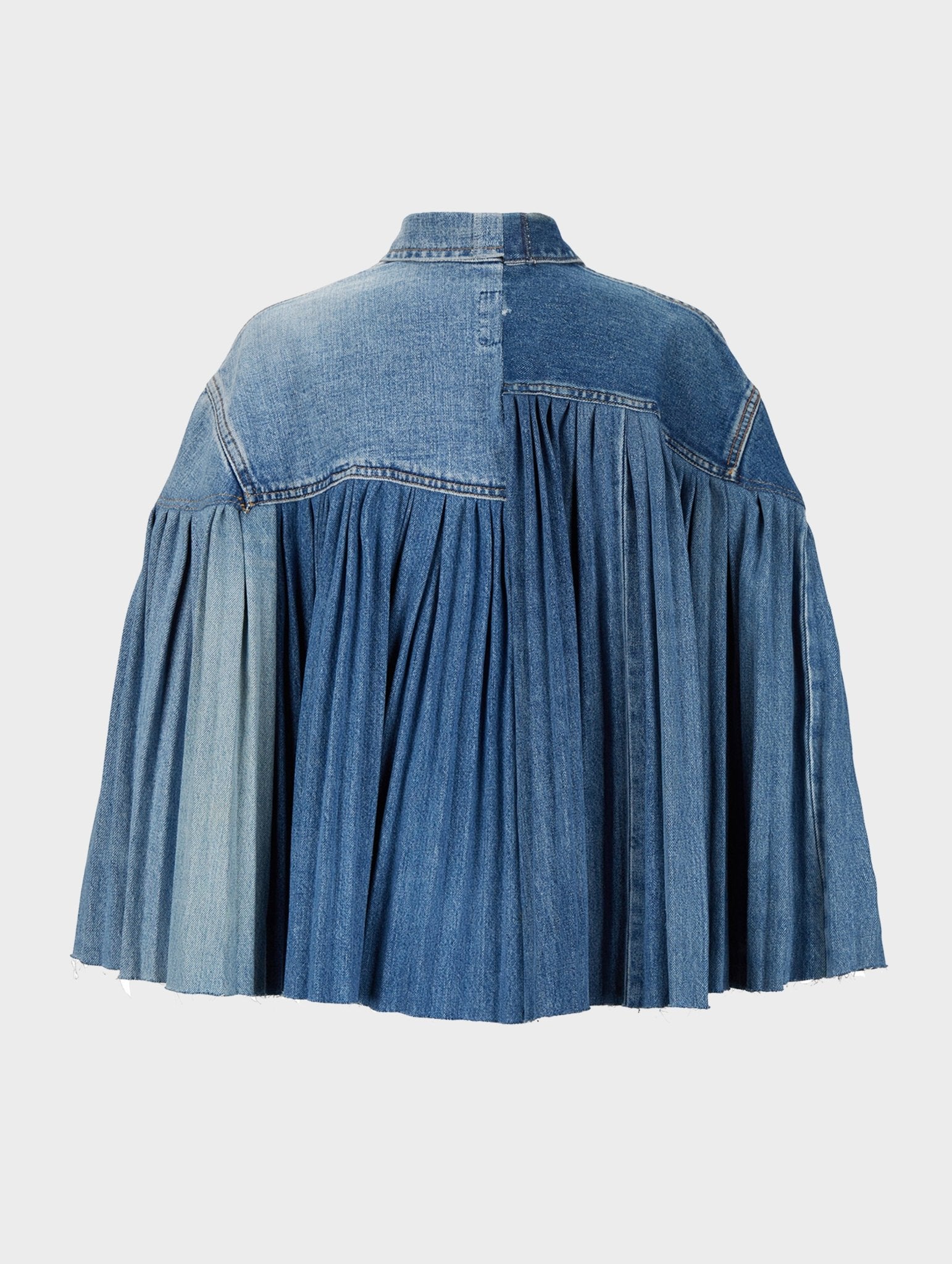 The Pleated Denim Cape - E.L.V. Denim