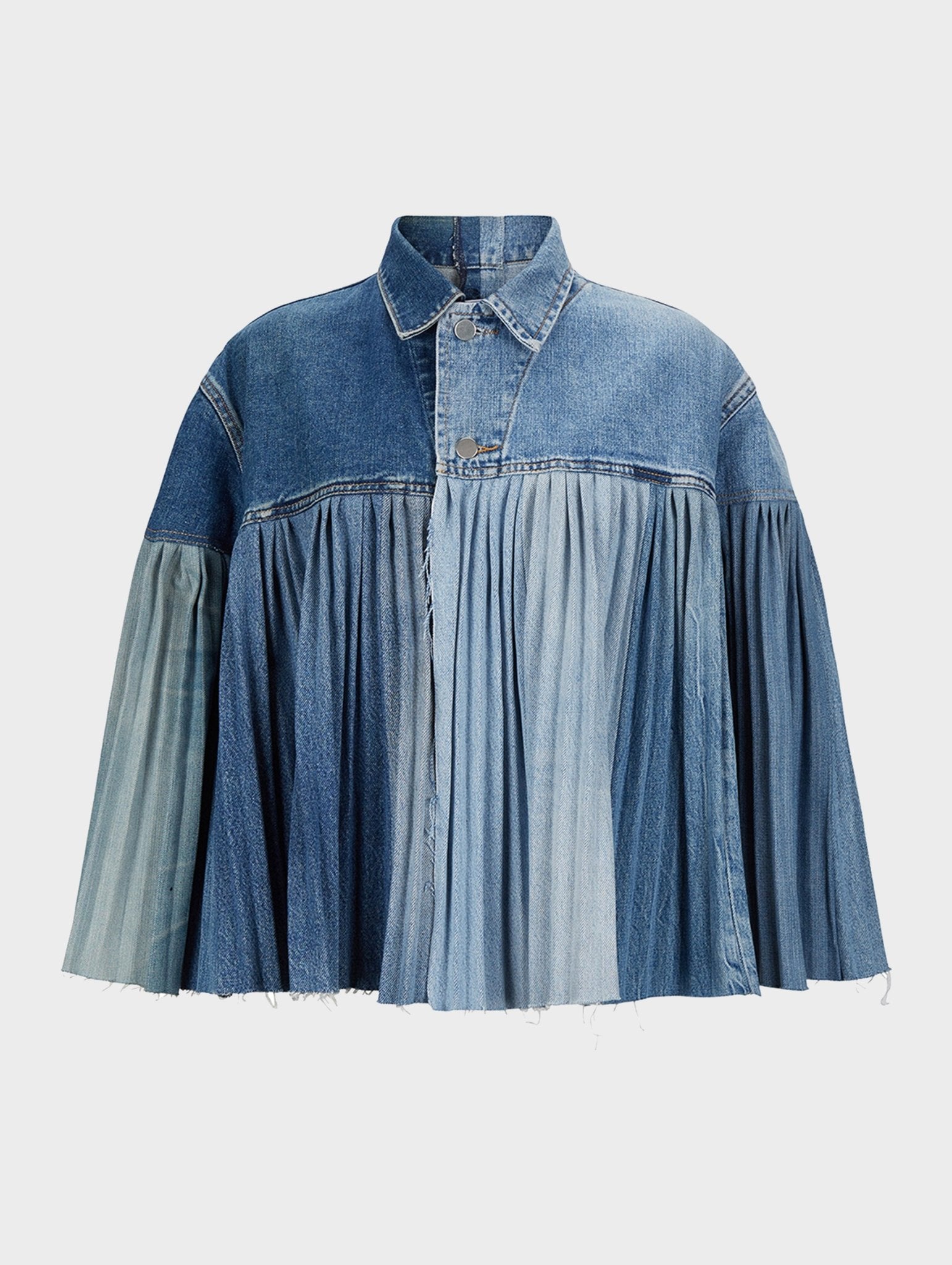 The Pleated Denim Cape - E.L.V. Denim